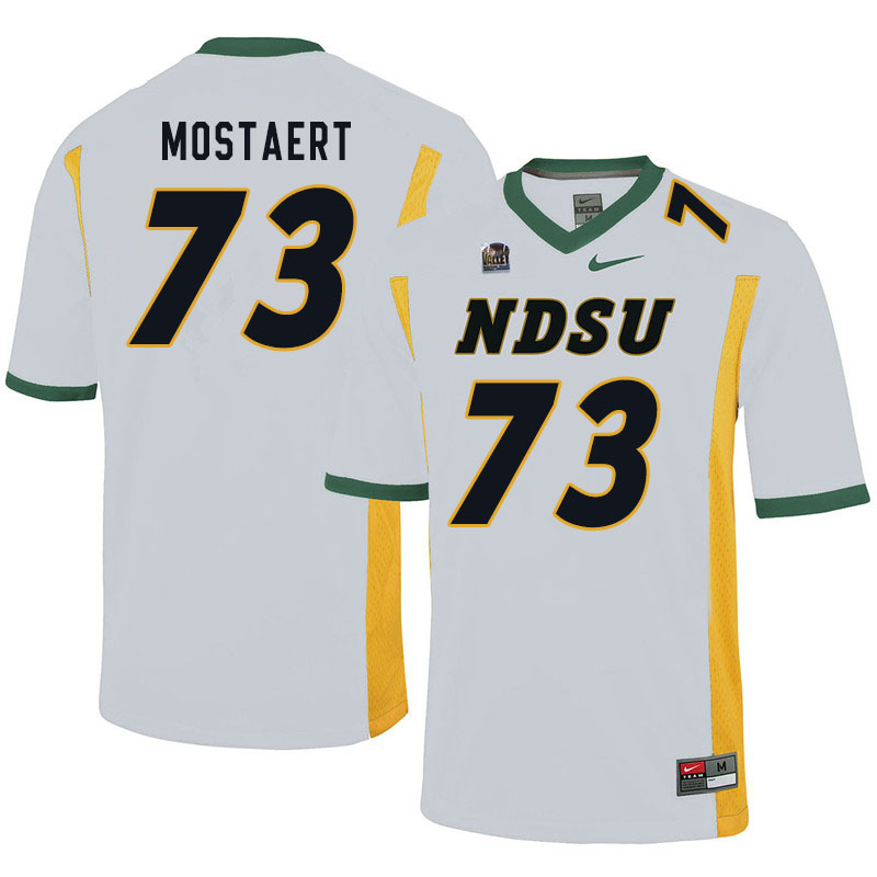 Men #73 Eli Mostaert North Dakota State Bison College Football Jerseys Sale-White